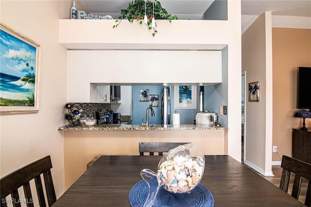 dining room with sink