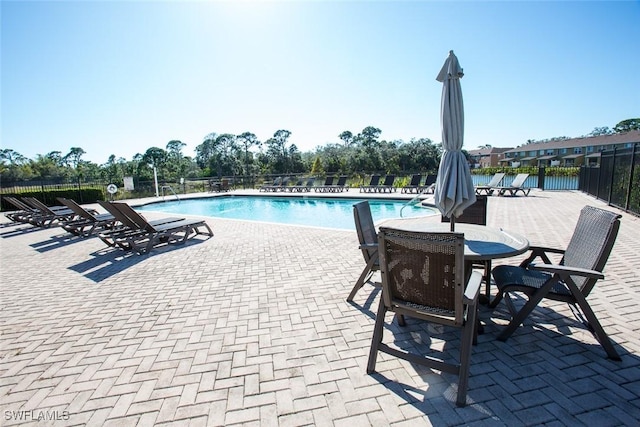 view of pool featuring a patio area