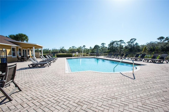 view of pool with a patio