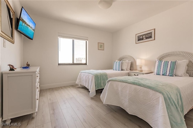 bedroom featuring light hardwood / wood-style flooring