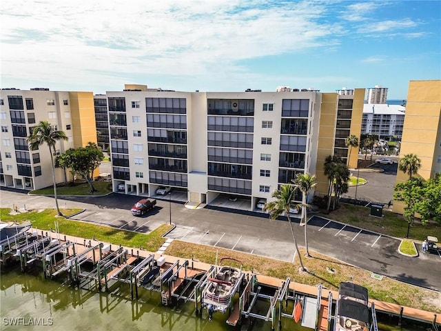 view of property with a water view