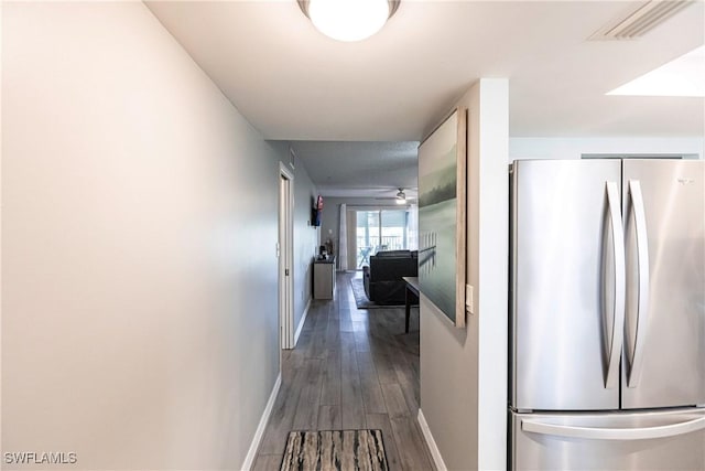 hall featuring dark hardwood / wood-style floors