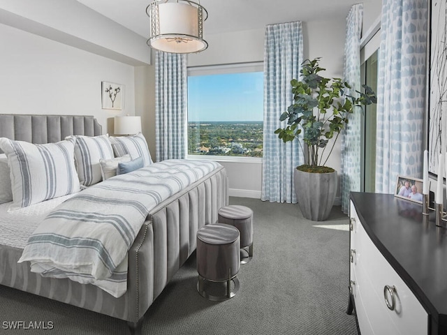 bedroom with carpet