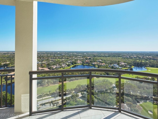 balcony with a water view