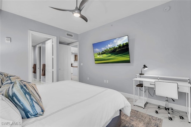 bedroom with ceiling fan