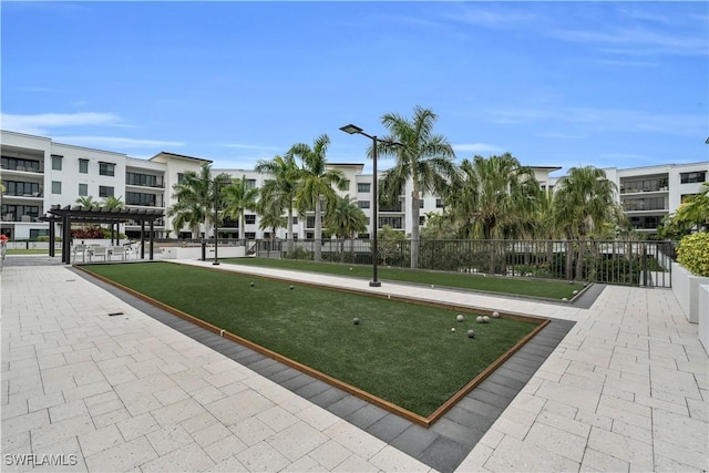 surrounding community featuring a pergola