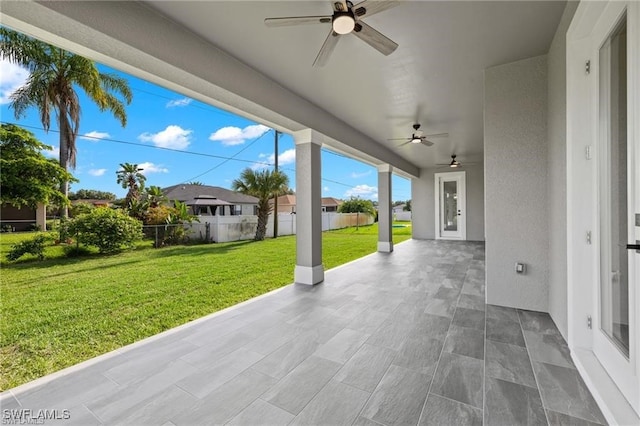 view of patio / terrace with ceiling fan