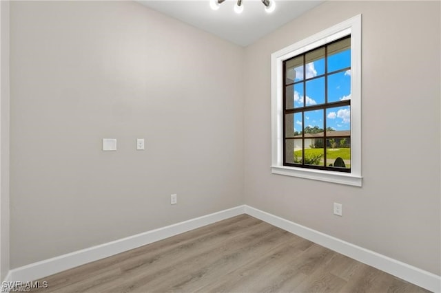 empty room featuring light hardwood / wood-style floors