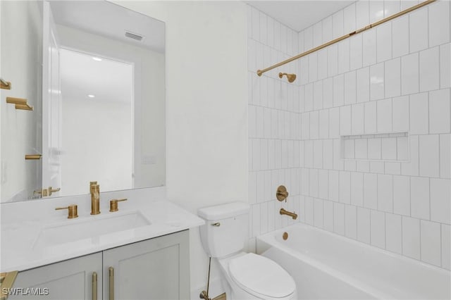 3190 Shell Mound Blvd, Fort Myers Beach, FL 33931 - full bath featuring vanity, toilet, shower / washtub combination, and visible vents