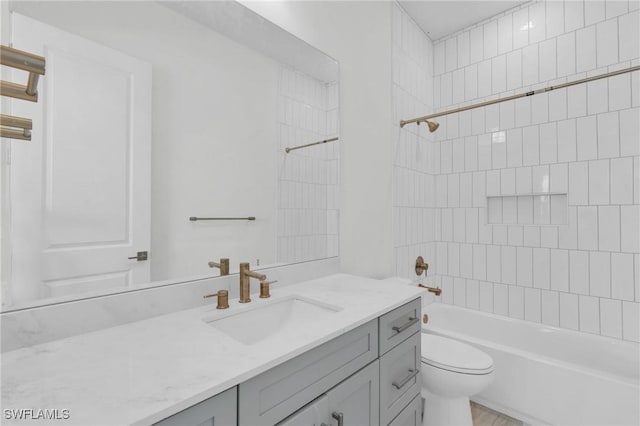 3190 Shell Mound Blvd, Fort Myers Beach, FL 33931 - bathroom featuring toilet, vanity, and shower / bathtub combination