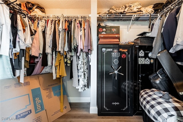 spacious closet featuring hardwood / wood-style flooring