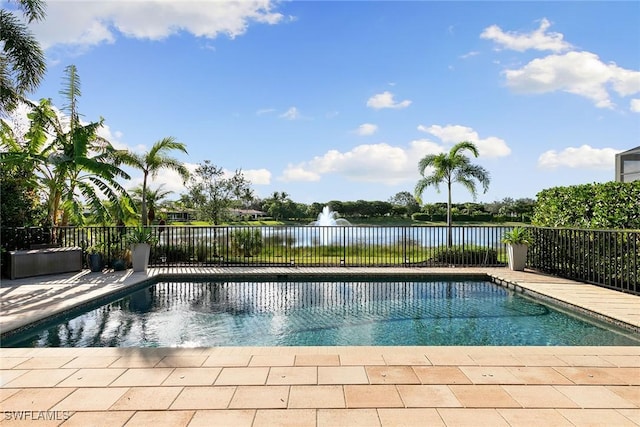 view of pool featuring fence and a fenced in pool