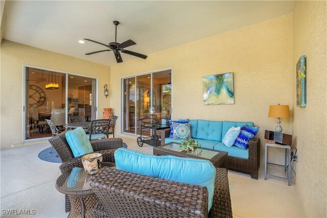 view of patio / terrace featuring an outdoor living space