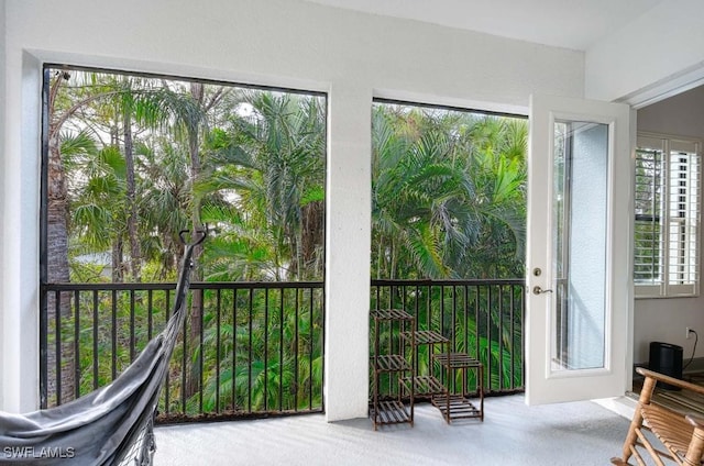 doorway to outside featuring french doors