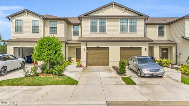 view of property with a garage