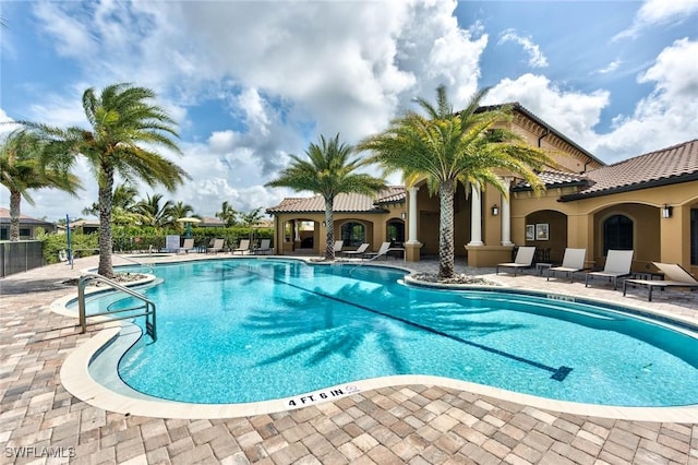 view of pool with a patio area