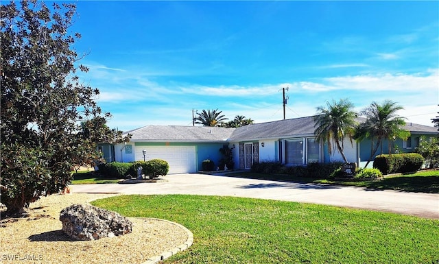 1727 Lakeview Blvd, North Fort Myers, FL 33903 - single story home featuring an attached garage, a front yard, and driveway