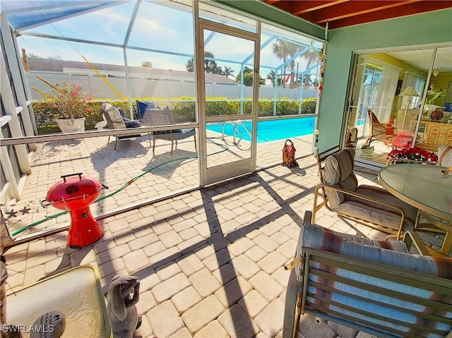 1727 Lakeview Blvd, North Fort Myers, FL 33903 - view of patio / terrace featuring glass enclosure and an outdoor pool