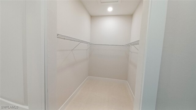 view of walk in closet