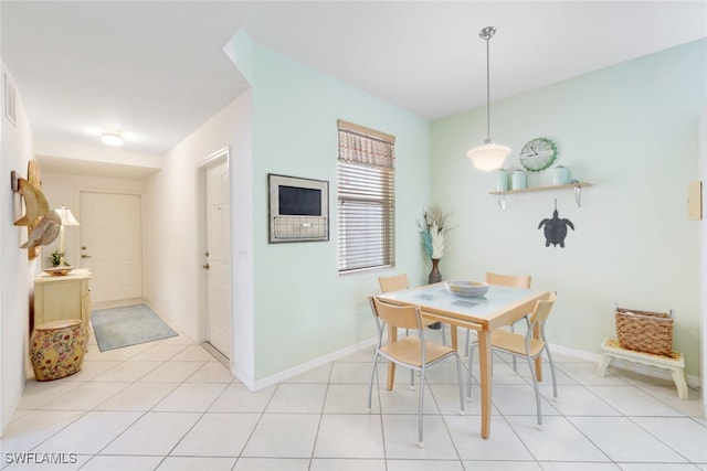 view of tiled dining space