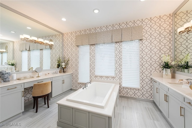 bathroom featuring a bathtub and vanity