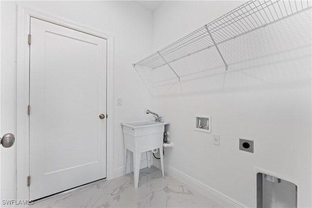 laundry area featuring washer hookup and electric dryer hookup