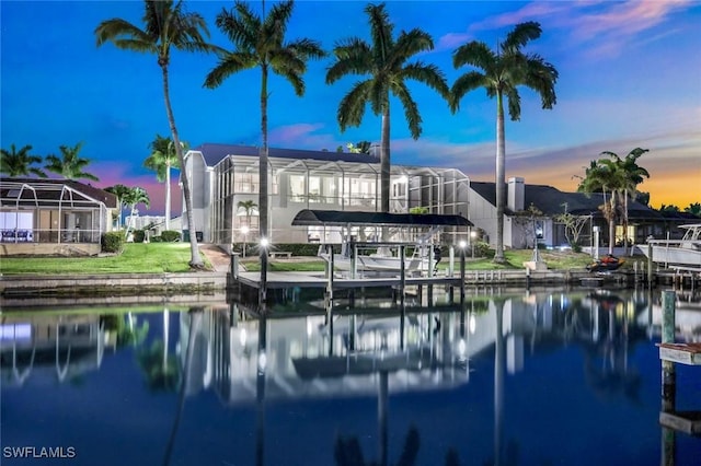 view of water feature featuring a boat dock