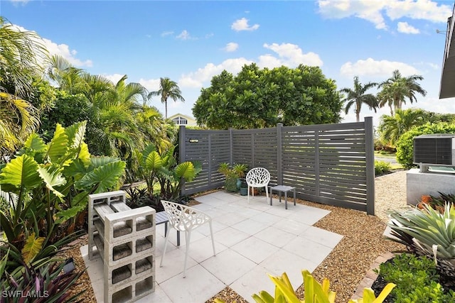 view of patio / terrace with central AC