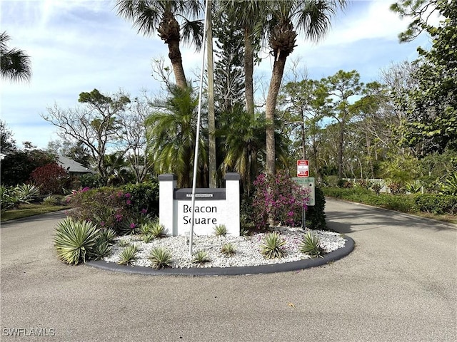 view of community sign