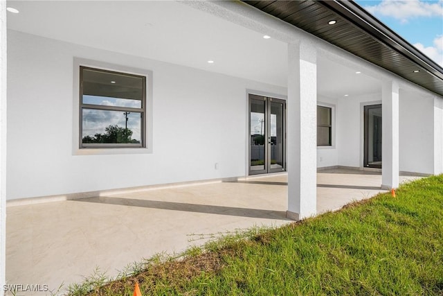 view of patio / terrace featuring french doors