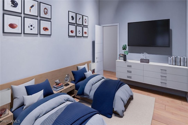 bedroom featuring light hardwood / wood-style flooring