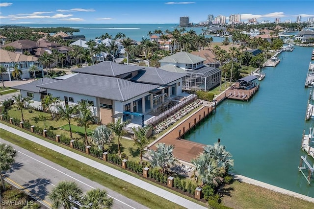 1598 Heights Ct, Marco Island, FL 34145 - drone / aerial view with a water view and a residential view