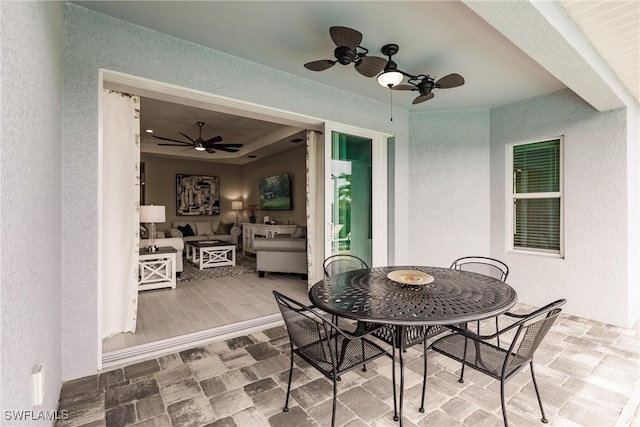 view of patio featuring an outdoor living space