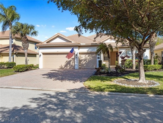 view of front of house with a garage