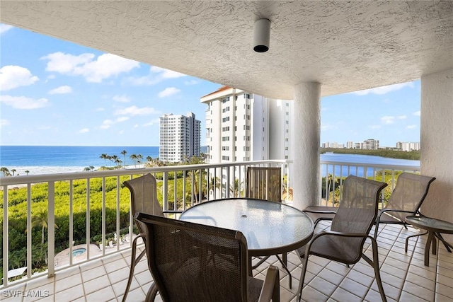 balcony with a water view