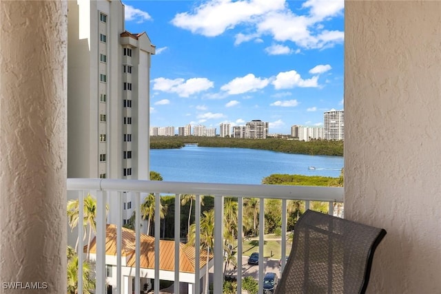 balcony with a water view