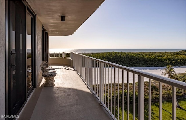 balcony with a water view