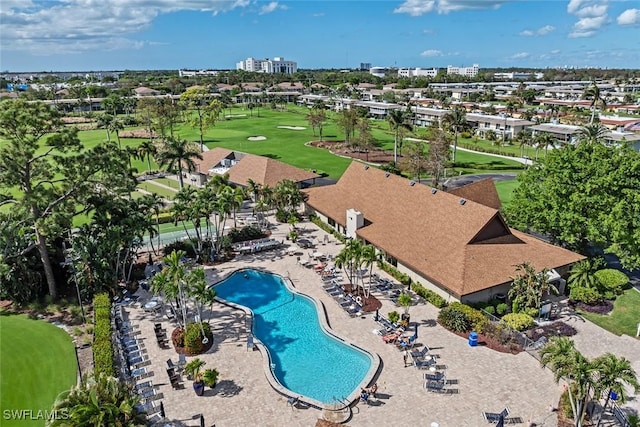 view of pool featuring a patio