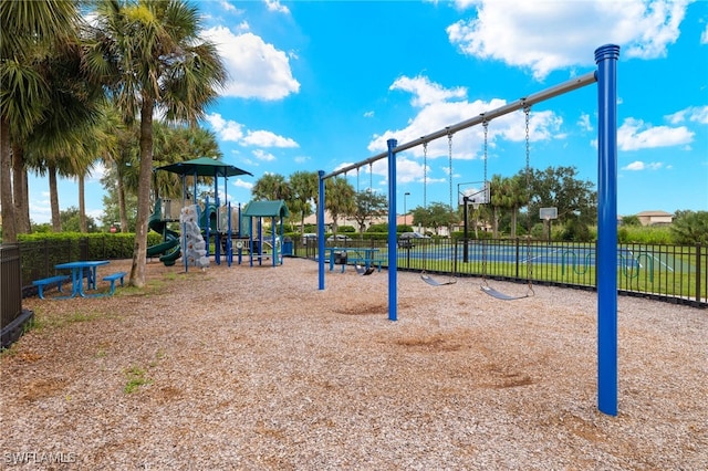 view of jungle gym