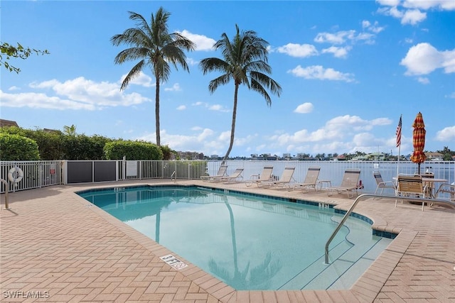 view of pool featuring a patio