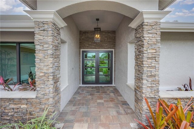 view of exterior entry with french doors