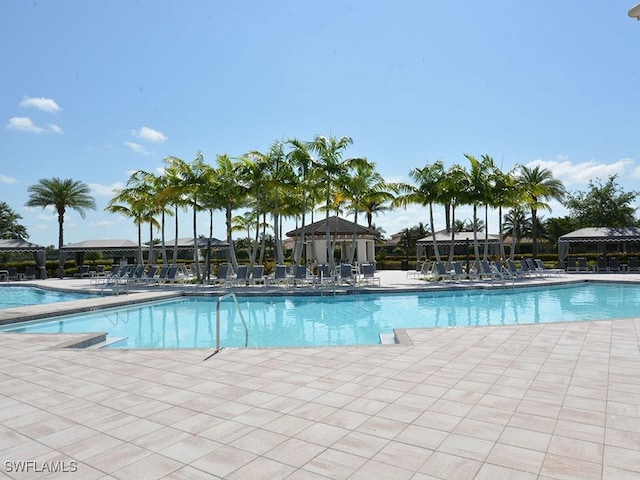 view of pool featuring a patio area