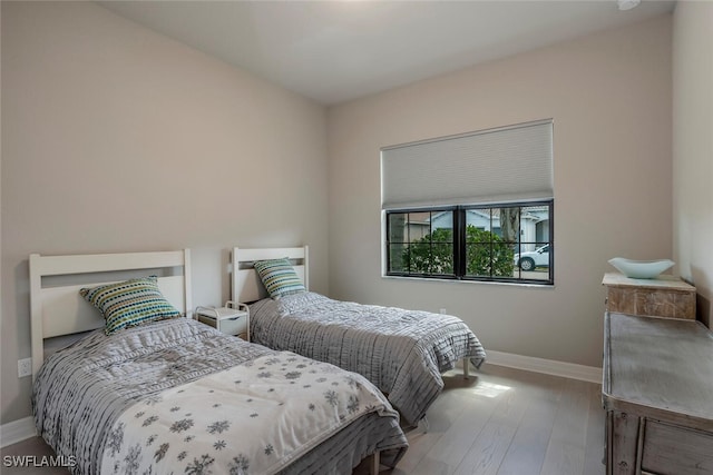 bedroom featuring light wood-type flooring