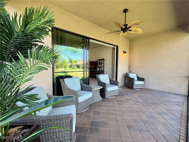 view of patio / terrace with ceiling fan