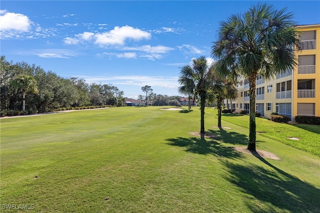 view of property's community featuring a yard