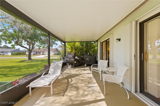 view of sunroom