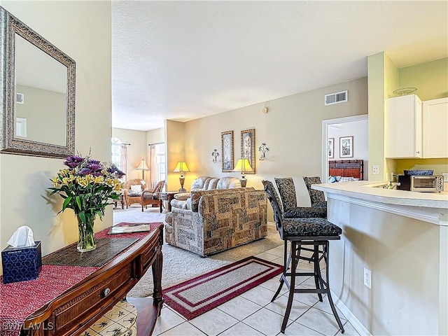 view of tiled living room