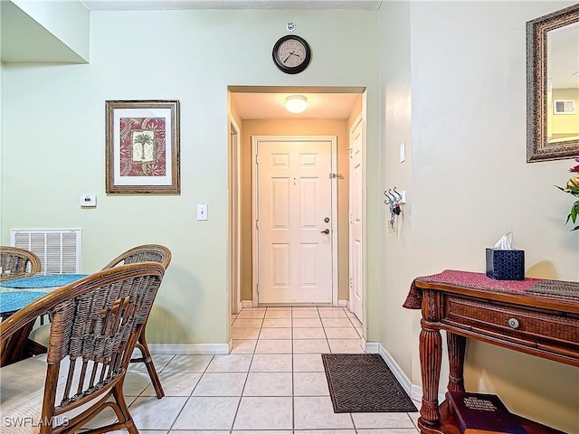 view of tiled foyer entrance