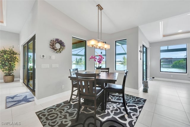 dining room featuring light tile patterned flooring