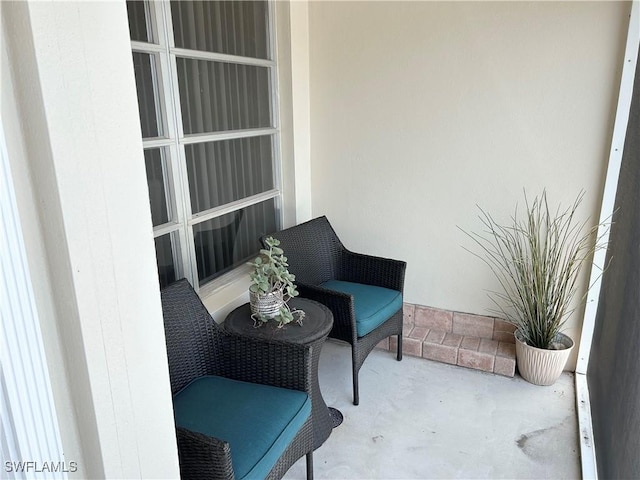 balcony with a patio area